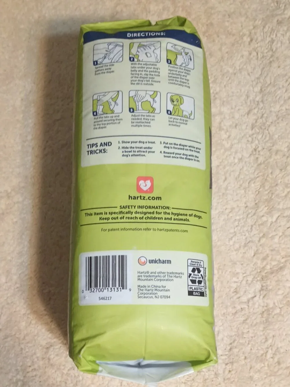 NWT Hartz Comfitables Male & Female Dog Diapers, Large 18